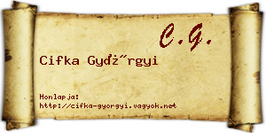 Cifka Györgyi névjegykártya
